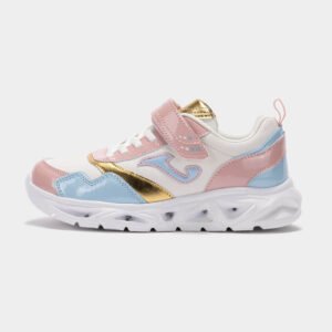 JOMA Star White/Pink Αθλητικά παπούτσια με φωτάκια για κορίτσια