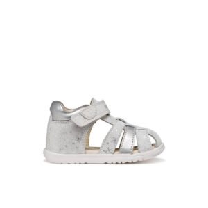 GEOX Macchia White/Silver Κλειστά ανατομικά πέδιλα για τα πρώτα βήματα