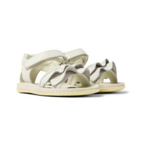 CAMPER Twins Λευκά πέδιλα με σχέδιο μαύρο πουά