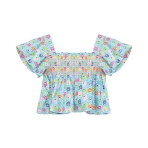 Agatha Ruiz De La Prada Γαλάζιο Τοπ με πολύχρωμα σχέδια