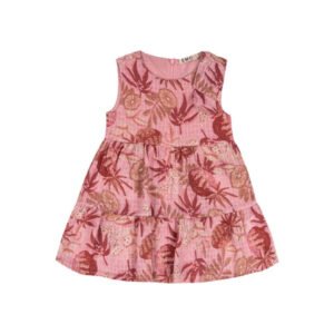 Αμάνικο φόρεμα σε απόχρωση σάπιου μήλου με φλοράλ μοτίβο της EMC