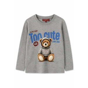 Μακρυμάνικη Μπλούζα για κορίτσια “Too Cute” – Γκρι από την Polo Club 1909