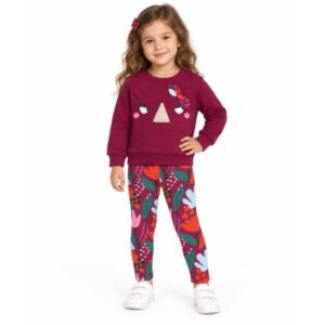 Παιδικό Σετ Μπλούζα & Κολάν με Πολύχρωμο Floral Print