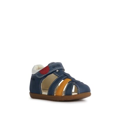 Geox Macchia Navy/DK Yellow Closed Sandals for baby boy