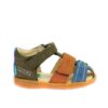 KICKERS Kick Bazar Kaki/Camel/Bleu κλειστά πέδιλα για τα πρώτα βήματα
