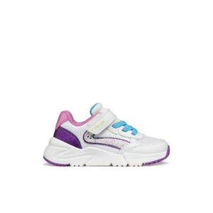GEOX Loftus White/Dk Purple Sneakers για κορίτσια