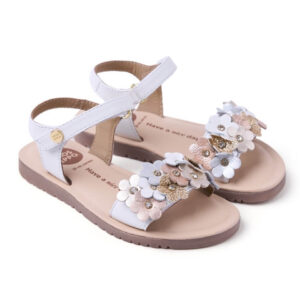 GIOSEPPO Gradina White Δερμάτινα Πέδιλα για κορίτσια