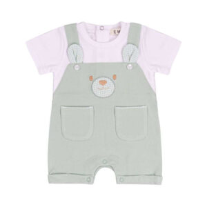 EMC Βρεφικό φορμάκι με Εφέ Σαλοπέτας, Αρκουδάκι και Τσέπες