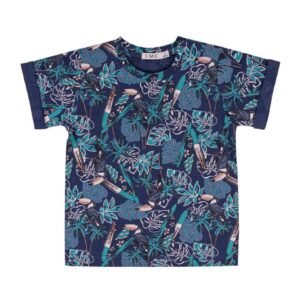 EMC Μπλούζα με τροπικό σχέδιο και τουκάν σε σκούρο μπλε χρώμα για αγόρια