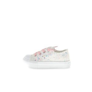 NATURINO Ayasy White Glitter Πάνινα παπούτσια για κορίτσια