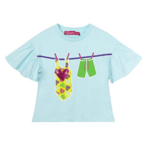 Agatha Ruiz De La Prada Γαλάζια μπλούζα με βολάν μανίκι