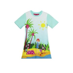 Agatha Ruiz De La Prada Γαλάζιο φόρεμα με καλοκαιρινό σχέδιο