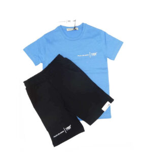 Σετ με μαύρο σορτς και γαλάζια μπλούζα για αγόρια της Polo Club London 1909