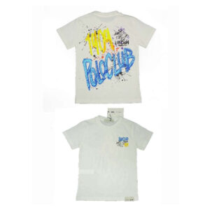 Εκρού T-shirt με πολύχρωμη στάμπα στην πλάτης από την Polo Club London 1909