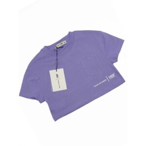 Βαμβακερό T-SHIRT Cropped Μοβ POLO CLUB LONDON 1909