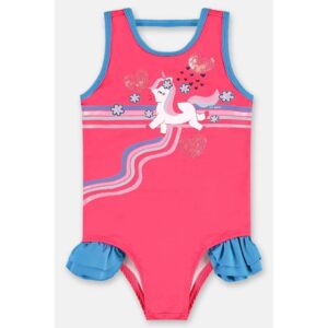 UP BABY Ολόσωμο μαγιό με αντηλιακή προστασία SPF 50+, φούξια με μονόκερο