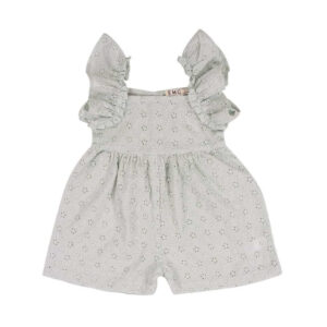 EMC Κοντή ολόσωμη φόρμα για μικρά κορίτσια από καθαρό βαμβάκι με βολάν