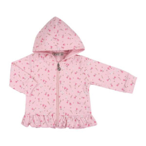 EMC Ζακετάκι με κουκούλα από ελαστικό βαμβάκι και φλοράλ σχέδιο για κορίτσια