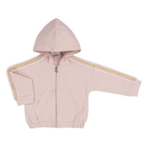 EMC ζακέτα φούτερ για κορίτσια με κουκούλα σε μπεζ χρώμα