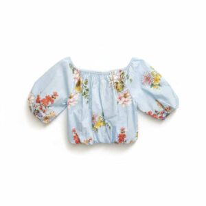 Μπλούζα για κορίτσια σε γαλάζιο χρώμα με φλοράλ σχέδιο της Koralline Girl