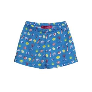 Σορτς για κορίτσια σε μπλε ρουά απόχρωση και σχέδιο κοχύλια της Agatha Ruiz De La Prada